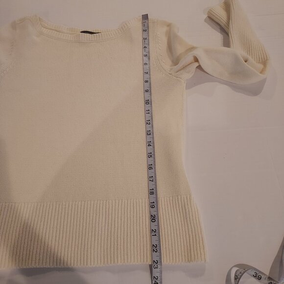 Ann Taylor Wool Blend Cream Pullover Sweater Size Med - Picture 5 of 8